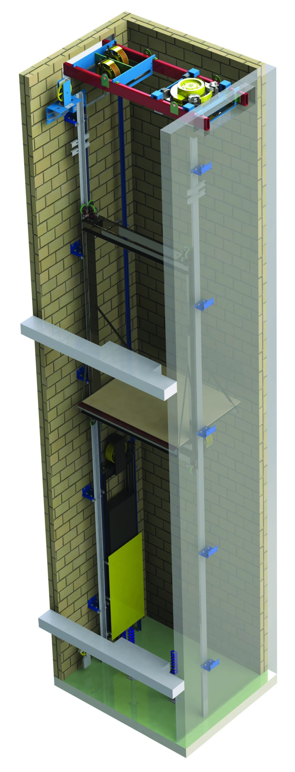 Elevator Rope Frame Machine Room Less Elevators: Frame Building Supported | DEM Elevating ...